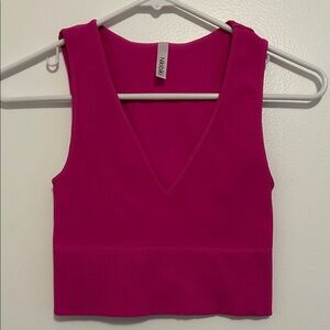 Nikibiki Fuchsia V-Neck Crop Top